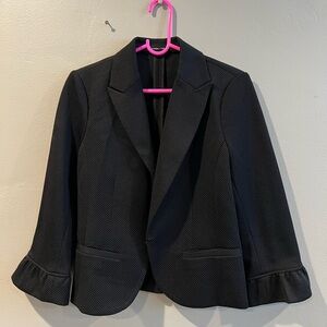 Amanda + Chelsea Women’s Black Textured Blazer Jacket Ruffle Sleeves Size 6